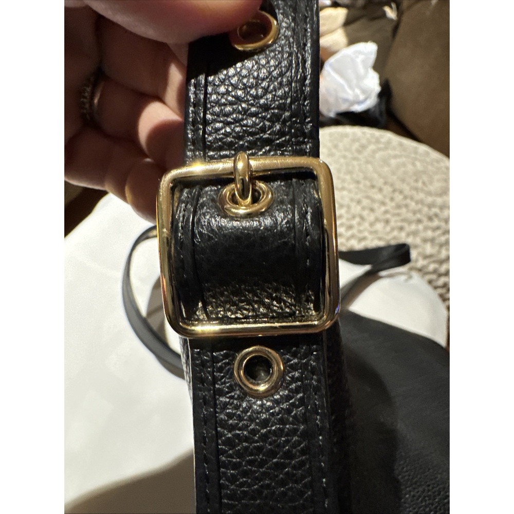 Coach Pebbled Leather Small Dufflette 36536 Shoulder Bag Purse Black Career City - Picture 5 of 10